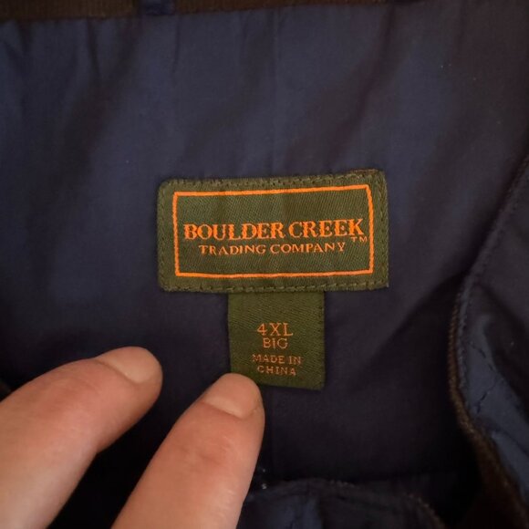 Boulder Creek Men's Navy Blue Lightweight Quilted Jacket, Corduroy Accents, 4XL - Picture 6 of 11